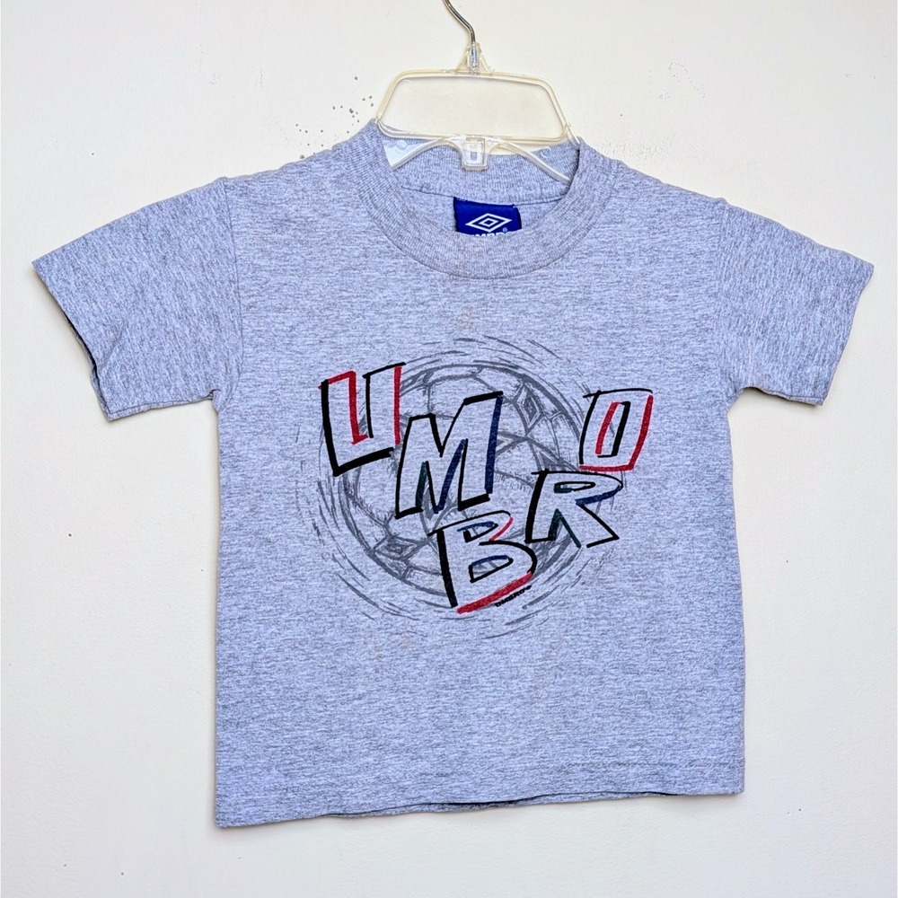 Vintage Umbro Logo Soccer‎ 90s Single Stitch Shirt Youth Boys Size YS-4 4T
